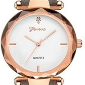 Golden Rose w/beige leather band for Women's.